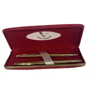 Vintage Centennial Gold Retractable Pen & Mechanical Pencil